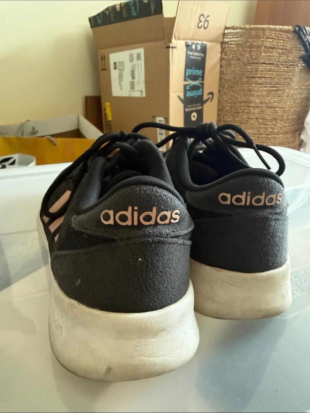 adidas Men’s Black Sneakers with Cream Stripes